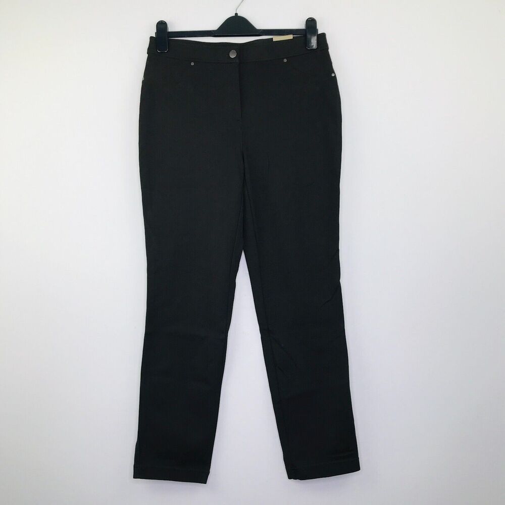 Chico's 0.5 Women's 6 Short Pants Brown Solid Ponte Faux Pocket Slim NWT BX29